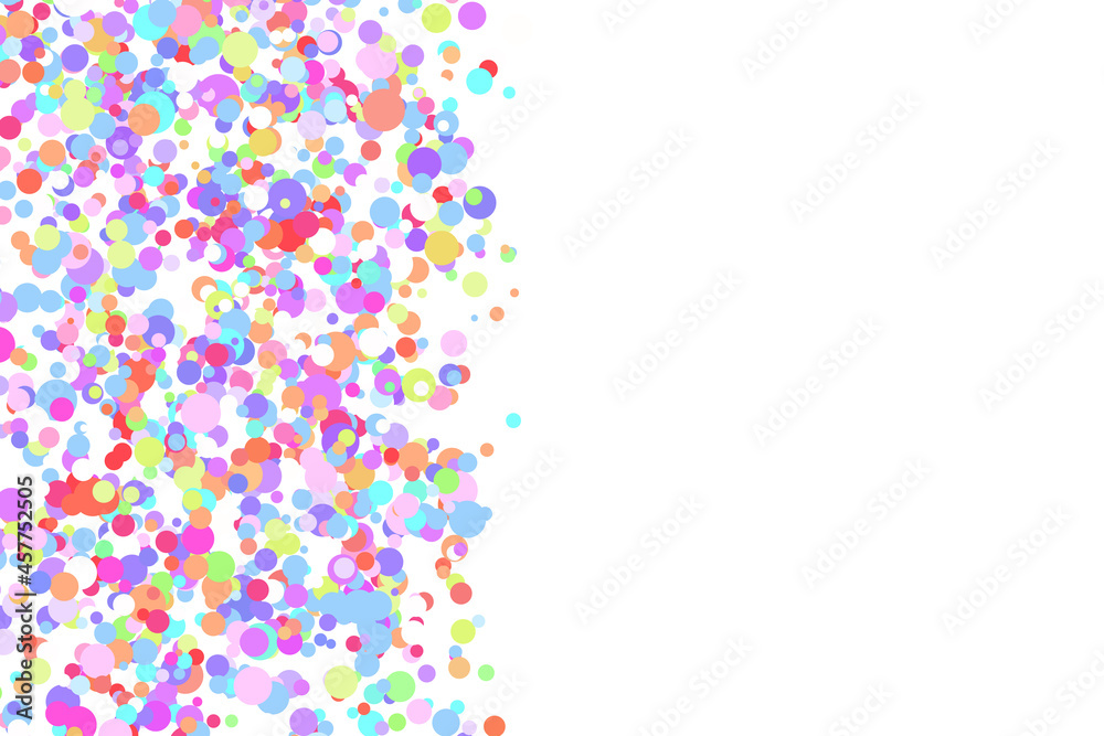 Light multicolor background, colorful vector texture with circles. Splash effect banner. Glitter silver dot abstract illustration with blurred drops of rain. Pattern for web page, poster, card.