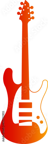 Guitar electric logo icon on white background