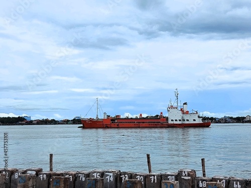 cargo ship in port