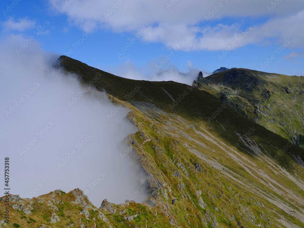 Fototapeta premium Summer alpine landscape in the Fagaras Mountains, Romania, Europe