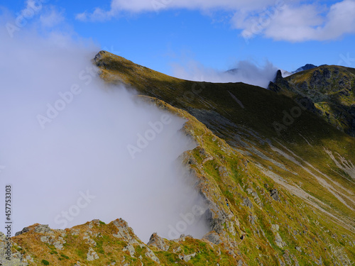 Stormy alpine landscape in the Fagaras Mountains, Romania, Europe photo