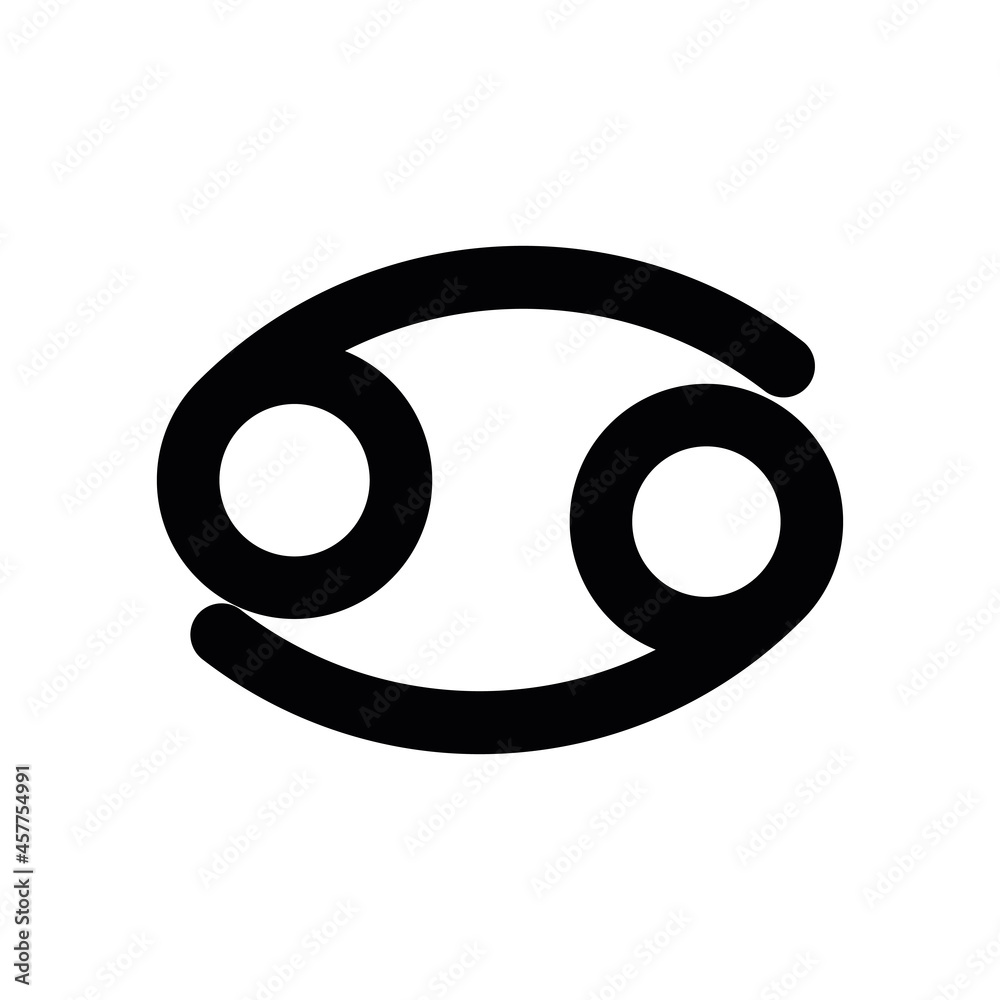 Cancer - astrological sign. One of twelve zodiac symbols. Simple solid line vector icon.