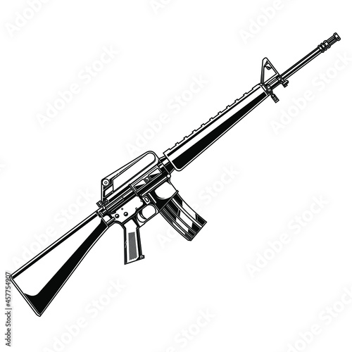 design vector black and white gun m16 a1