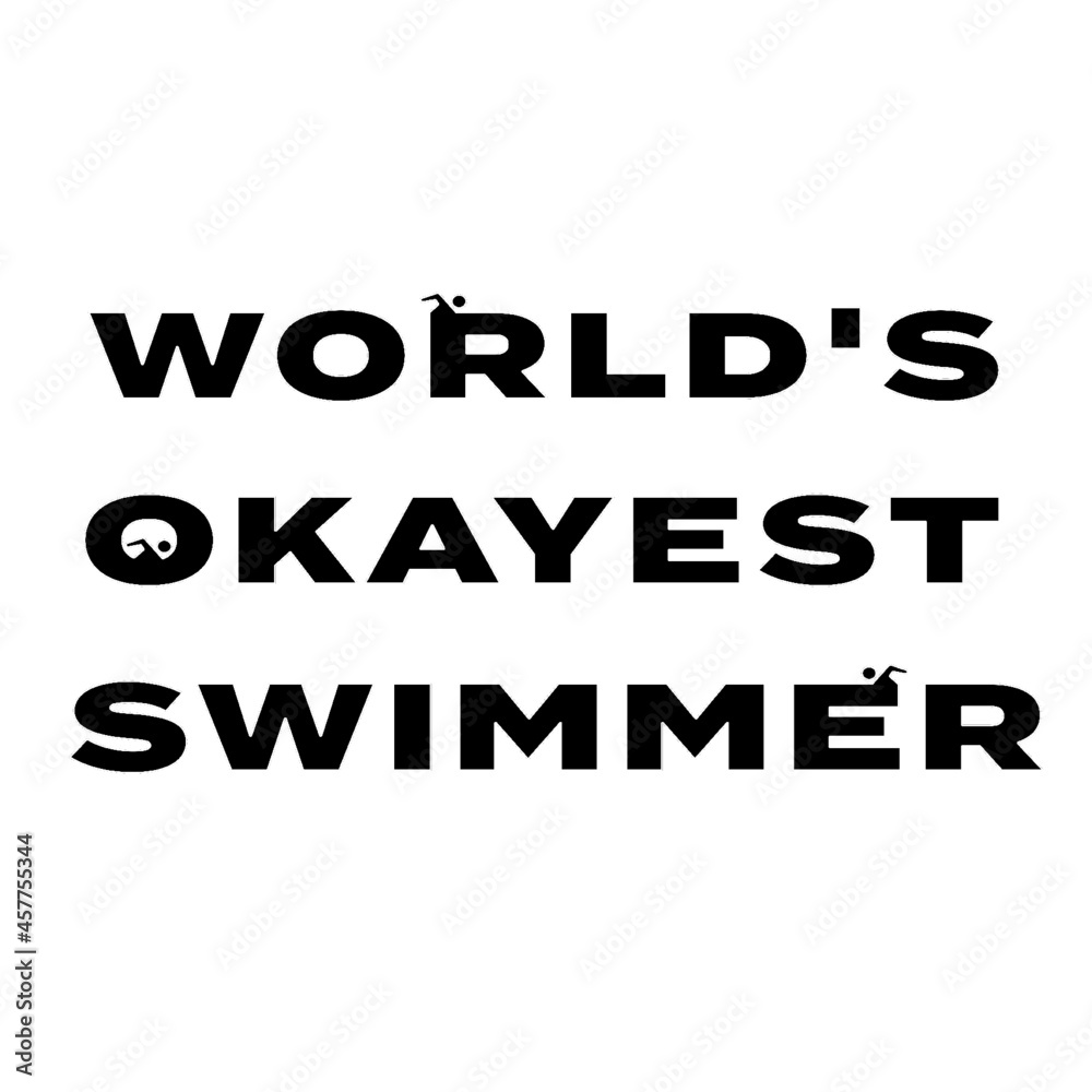  World's Okayest Swimmer humor logo