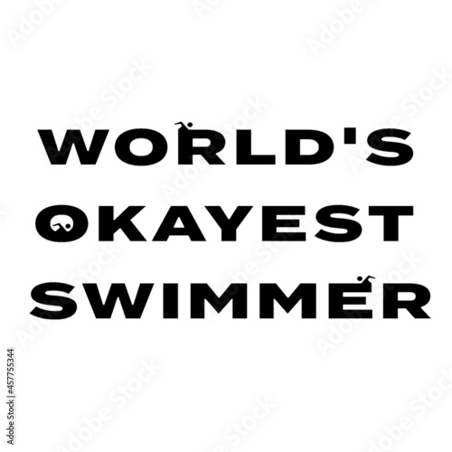  World's Okayest Swimmer humor logo