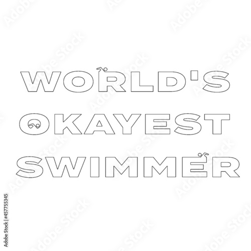  World's Okayest Swimmer humor logo