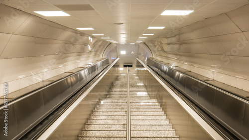 Underground subway metro train station stairways, underground subway stairs © fayaz