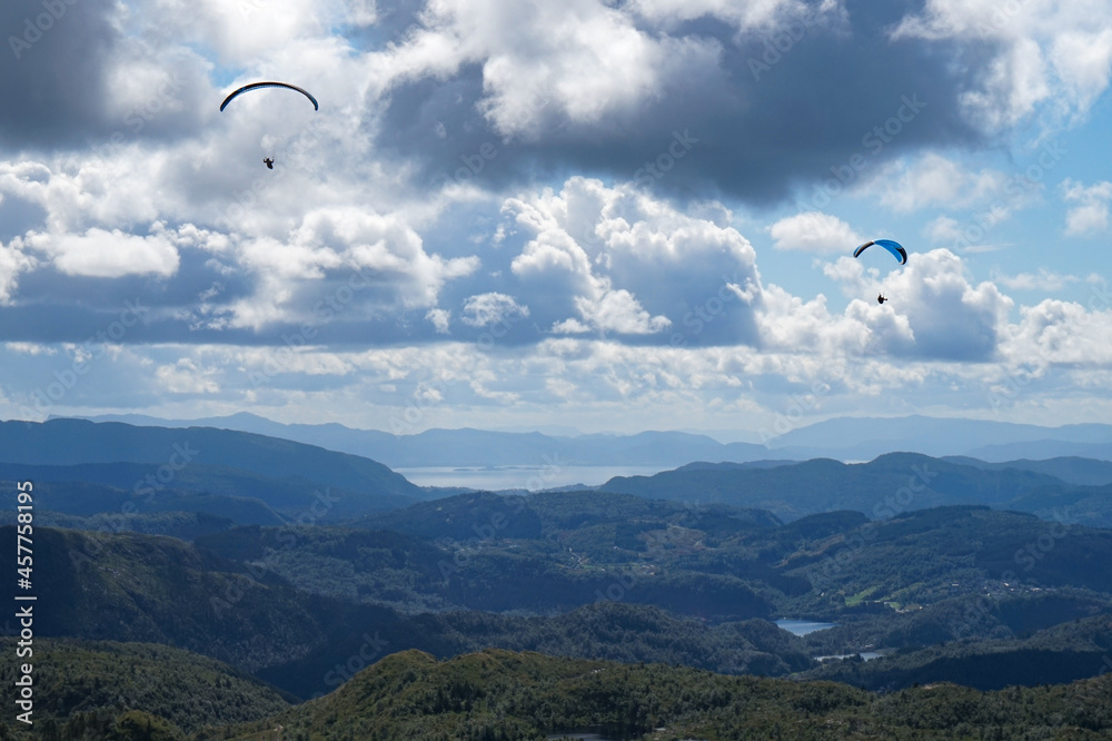 Paragliding in the mountains in Norway Paragliding in the mountains in Norway