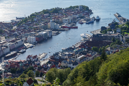 View of Bergen, Norway from above