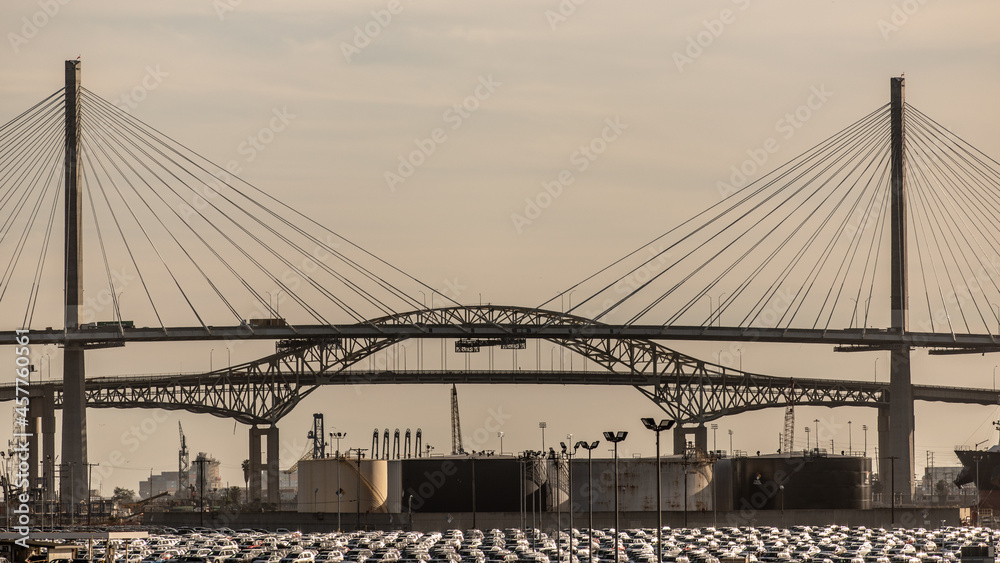 Obraz premium Long Beach Bridge, California