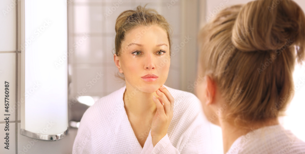 Magic anti-aging cream.Applying the cream. Magic anti-aging cream.Applying the cream.
