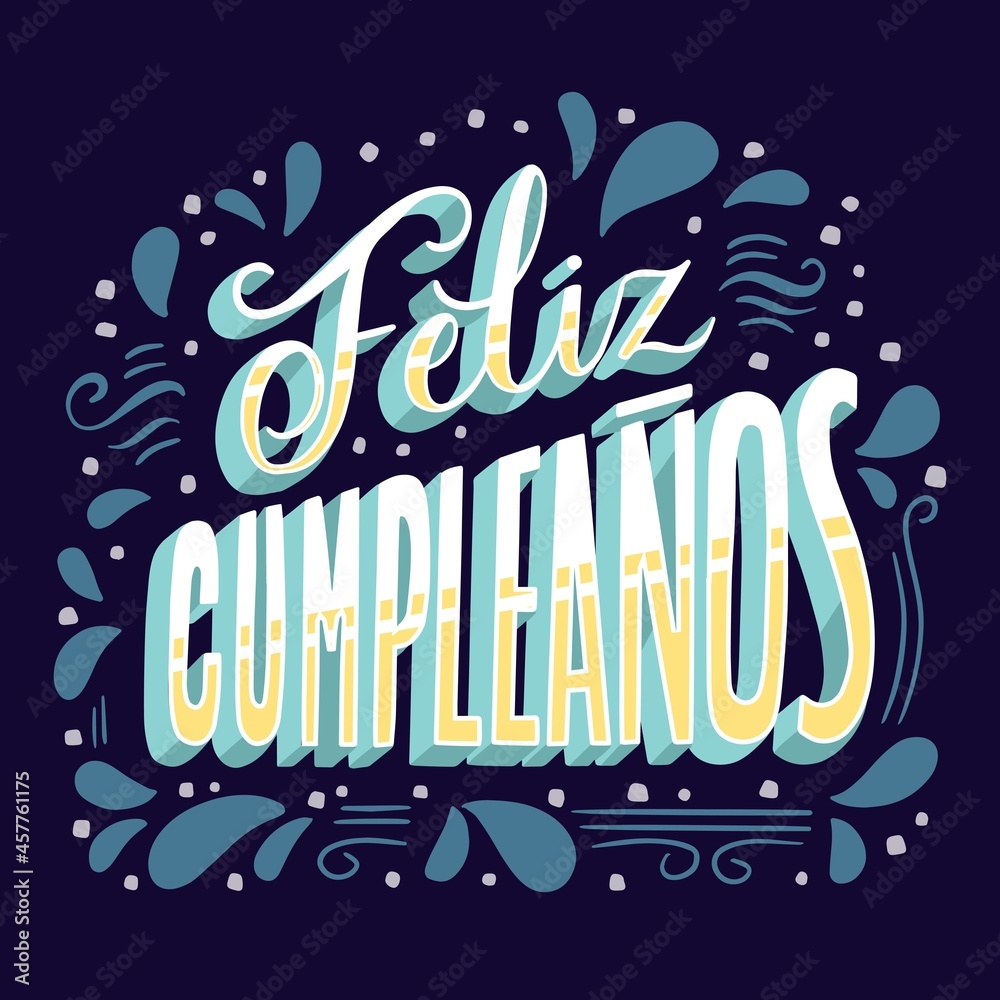 happy birthday lettering concept vector design illustration