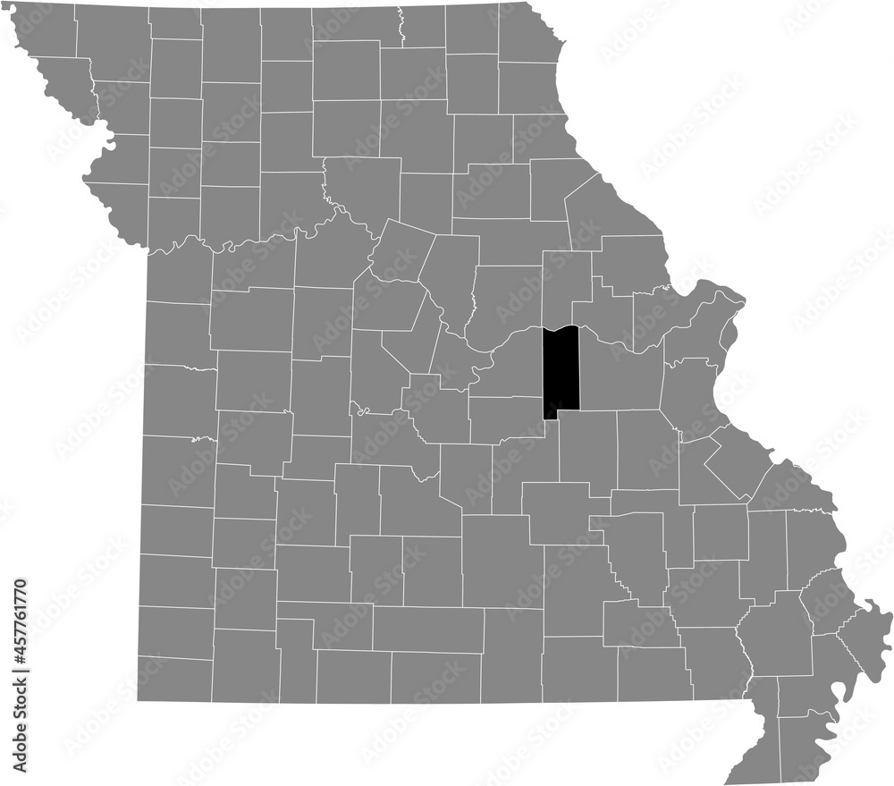 Vetor de Black highlighted location map of the Gasconade County inside