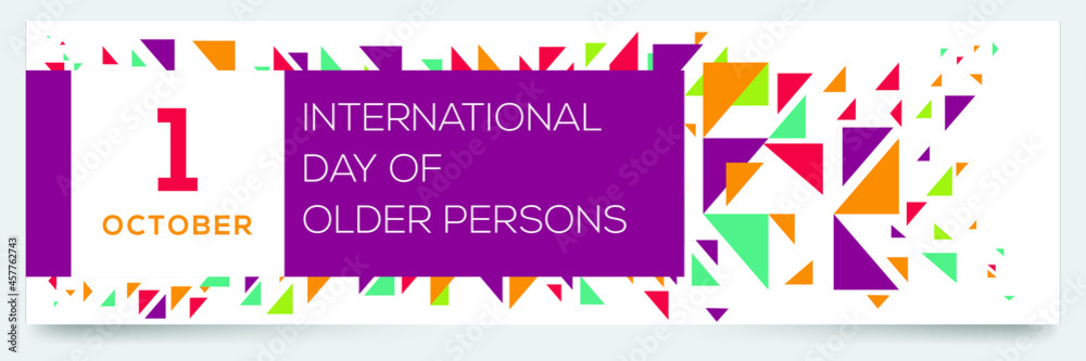 Creative design for (international day of older persons), 1 October, Vector illustration.