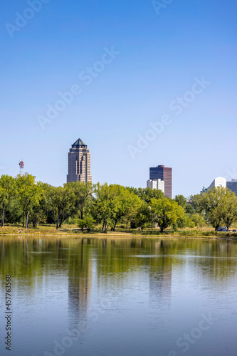 Vertical Composition of Des Moines Skyline Reflections