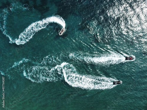 Caribbean jet ski aerial drone sea