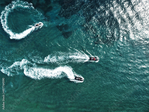 Caribbean jet ski aerial drone sea © Cyril