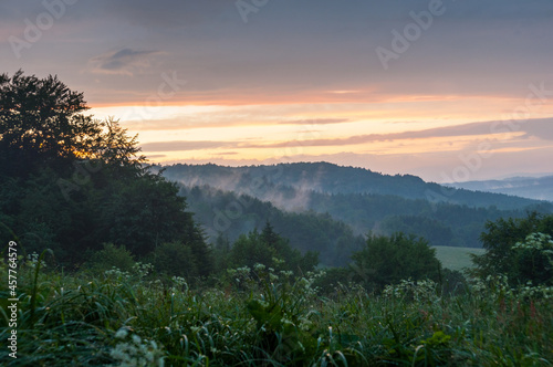 Sunset in Polańczyk after the storm, Bieszczady Mountains