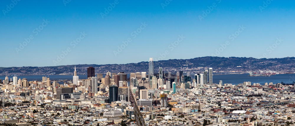 scenic view to skyline of San Francisco