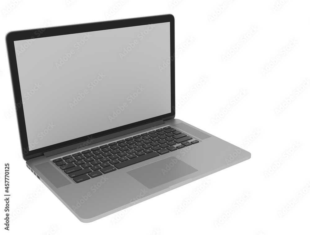 top left view laptop isolated empty screen on white background for making mockup top left view laptop isolated empty screen on white background for making mockup