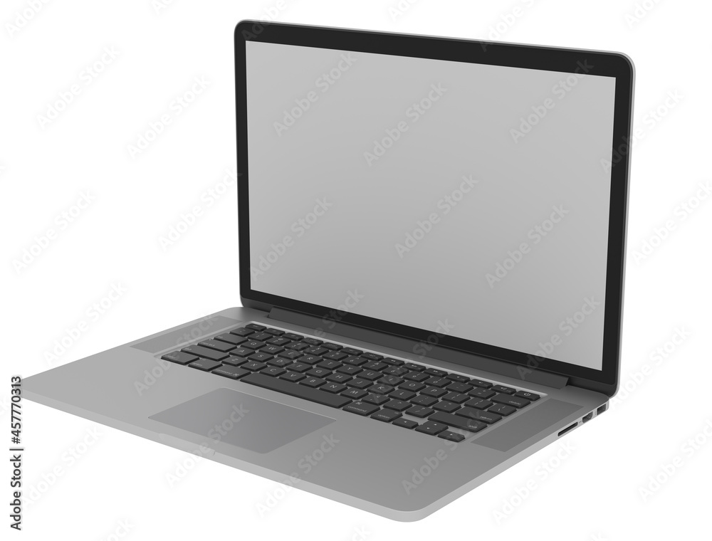 top right view laptop isolated empty screen on white background for making mockup top right view laptop isolated empty screen on white background for making mockup