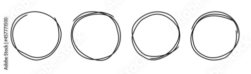 Hand drawn bracelet, doodle circle line set. Art sketch round circular scribble. Fully editable vector file, isolated illustration. Modern backgrounds for design social media, blog. Story Highlight