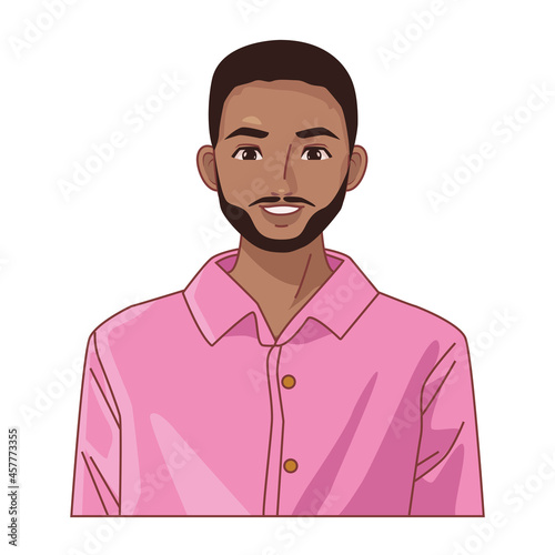 afro bearded man character