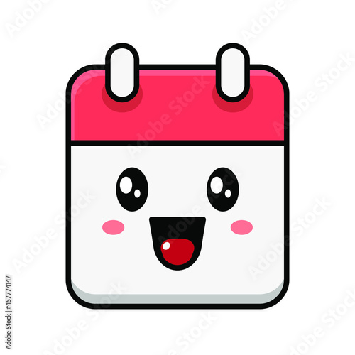 cute calendar cartoon character illustration vector graphic