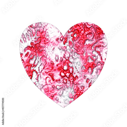 My little heart melting with red and white color painted illustration