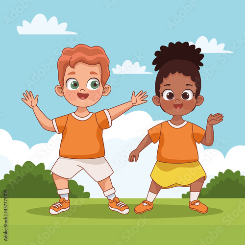 interracial kids couple