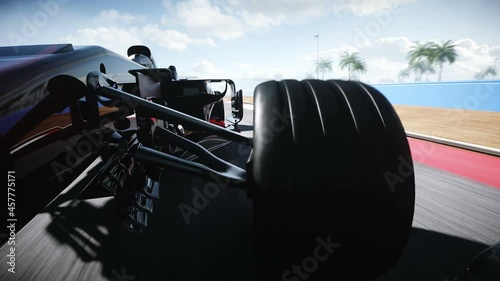 Race car. Very fast driving. Succes concept. Realistic 4K animation.