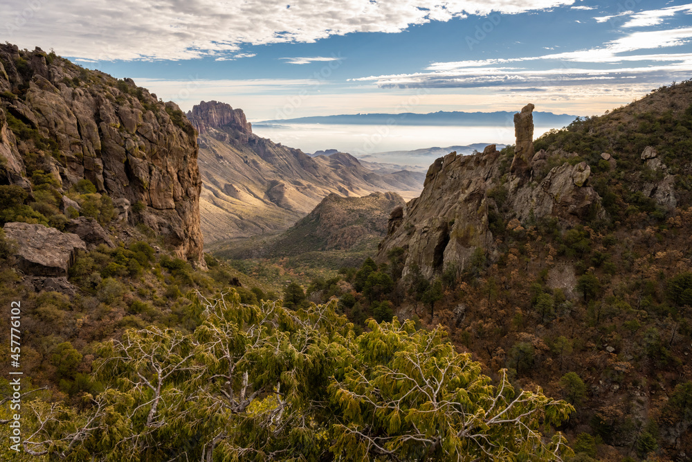 Boot Canyon with Wafting Clouds in the Valleys Below Boot Canyon with Wafting Clouds in the Valleys Below