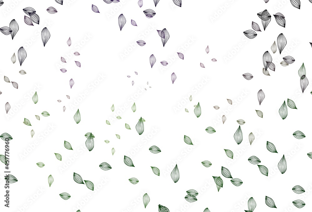 Light Pink, Green vector hand painted background.