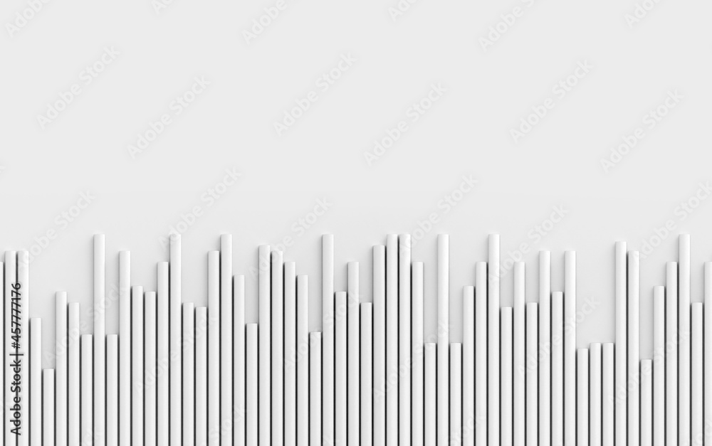 Vertical white stripes pipe geometric seamless pattern 3D render background Vertical white stripes pipe geometric seamless pattern 3D render background