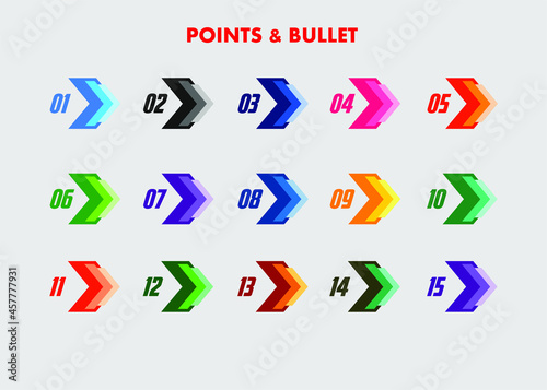 alphabet set illustration Points and bullet