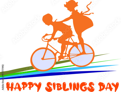 National siblings day banner poster 