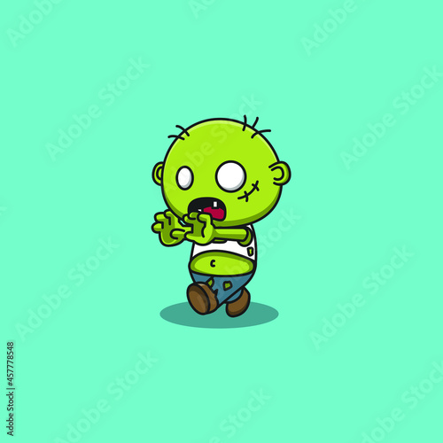 cute zombie vector illustration. cute ghost illustration