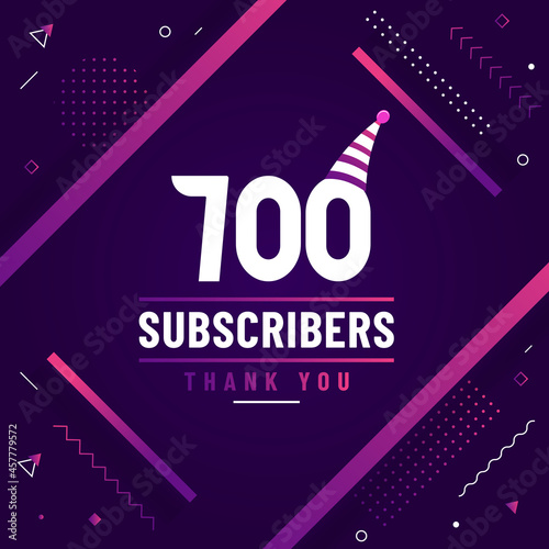 Thank you 700 subscribers celebration modern colorful design.