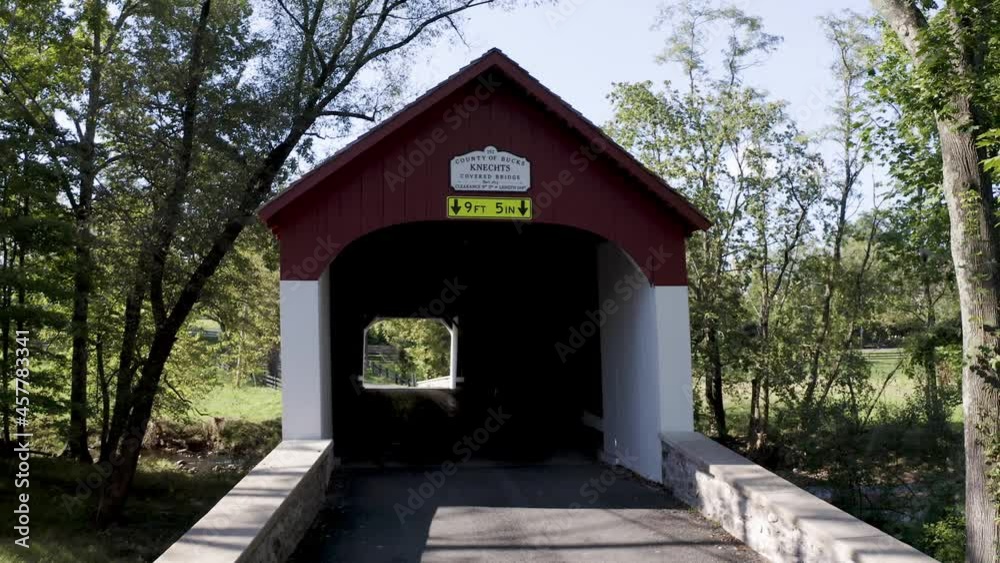 KNECHT'S COVERED BRIDGE IN BUCKS COUNTY, PENNSYLVANIA. BUILT IN 1873