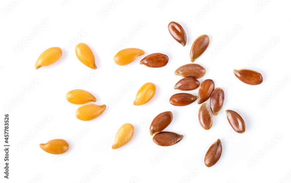 flax seeds isolated on white background