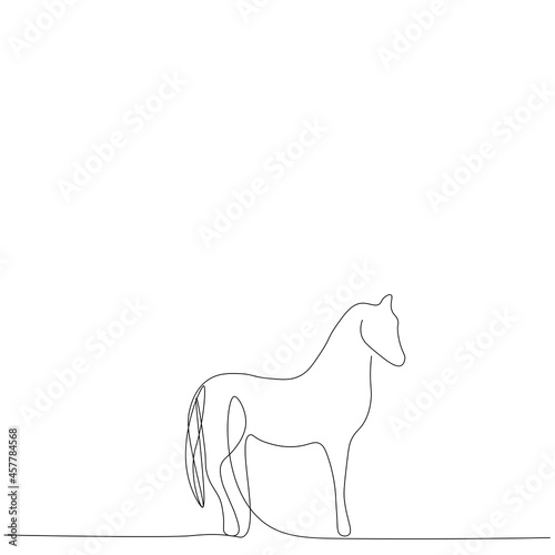 Horse animal line drawing vector illustration