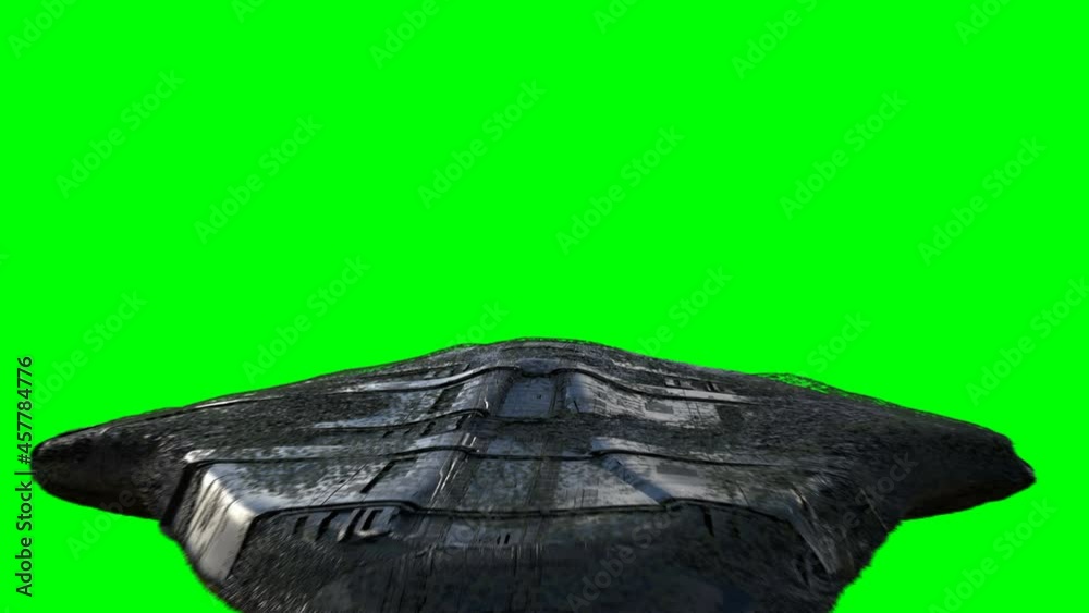 Futuristic alien sci fi ship isolate on green screen. Realistic 4k animation. Futuristic alien sci fi ship isolate on green screen. Realistic 4k animation.