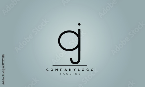 Abstract Letter Initial OJ JO Vector Logo Design Template .