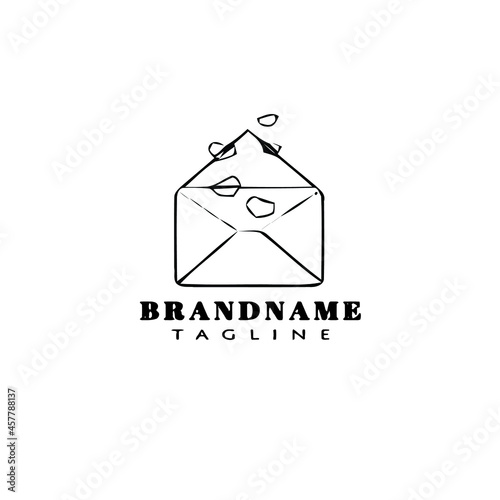 envelope logo cartoon icon design template black vector illustration