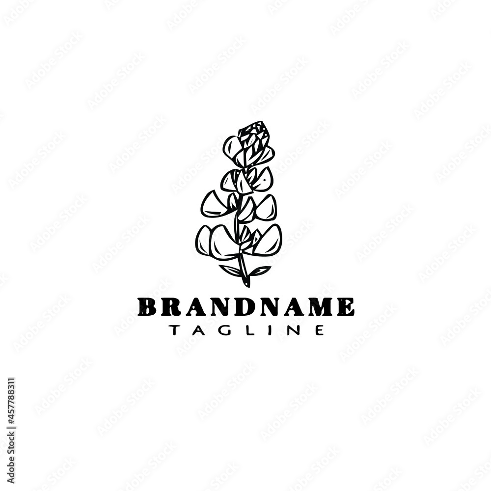 bluebonnet logo cartoon icon design creative black isolated vector illustration