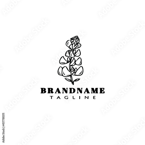 Obraz na płótnie bluebonnet logo cartoon icon design creative black isolated vector illustration w salonie