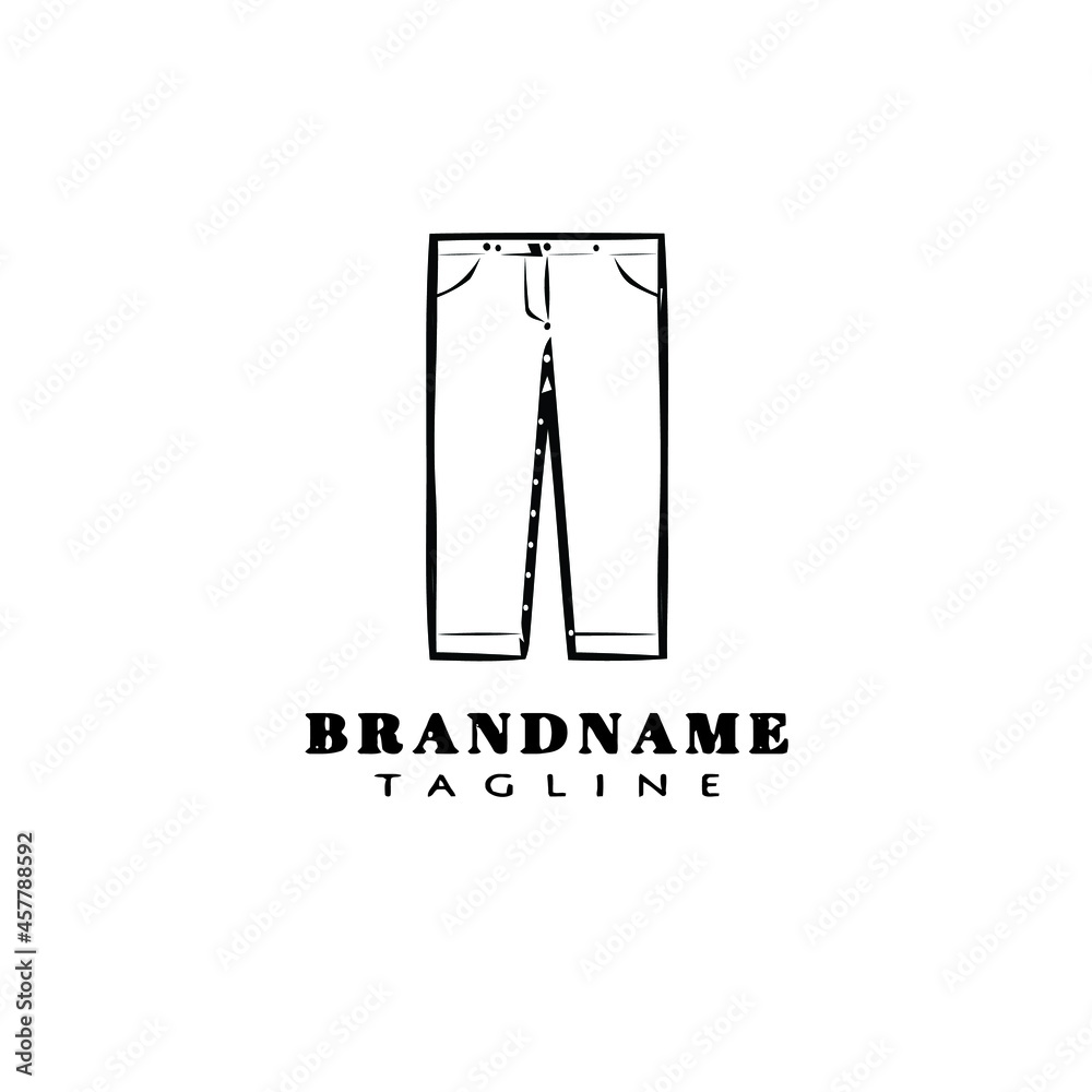 blue jeans logo cartoon icon design template black isolated flat illustration