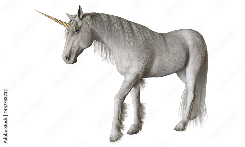 Fantasy unicorn isolated on white background 3d illustration