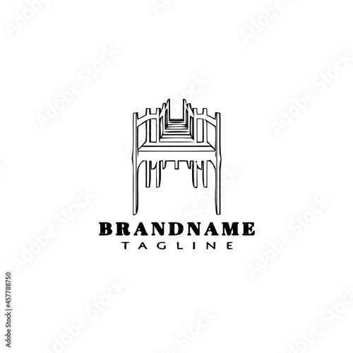 boardwalk logo cartoon icon design template black isolated vector illustration