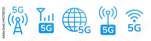 5G technology icons set. Vector illustration